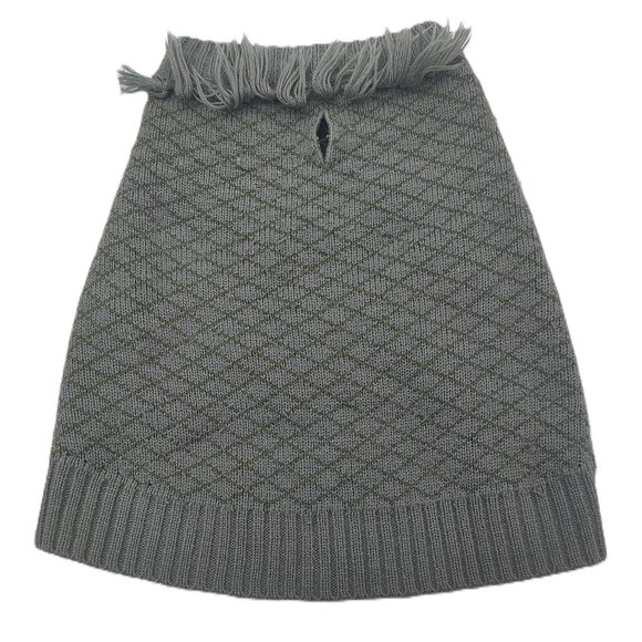 YOULY The Artist Olive Green Fringe Knit Dog Sweater Clothes Size Small - Picture 1 of 4